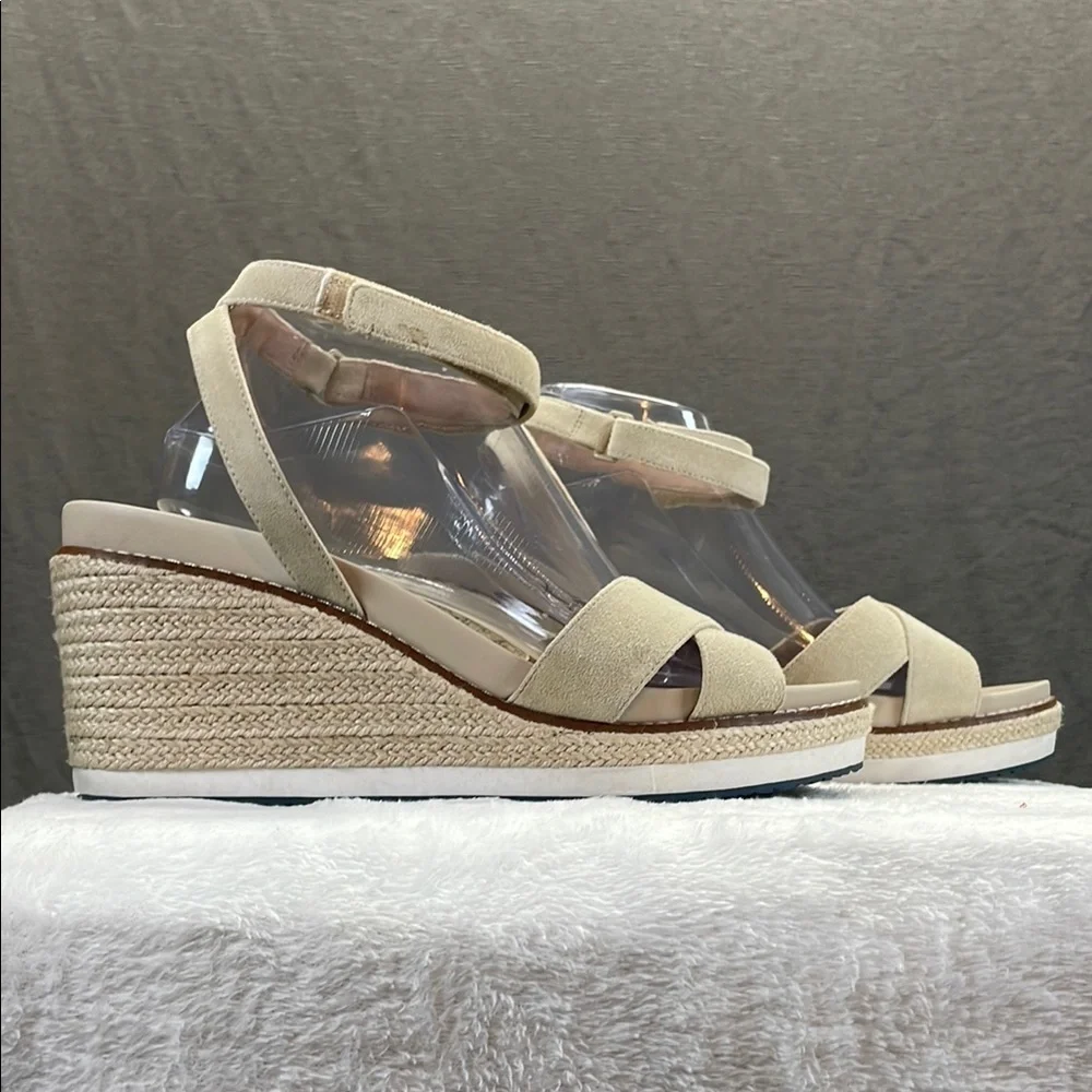 Cole Haan Cream‎ Wedge Sandals with Ankle Strap